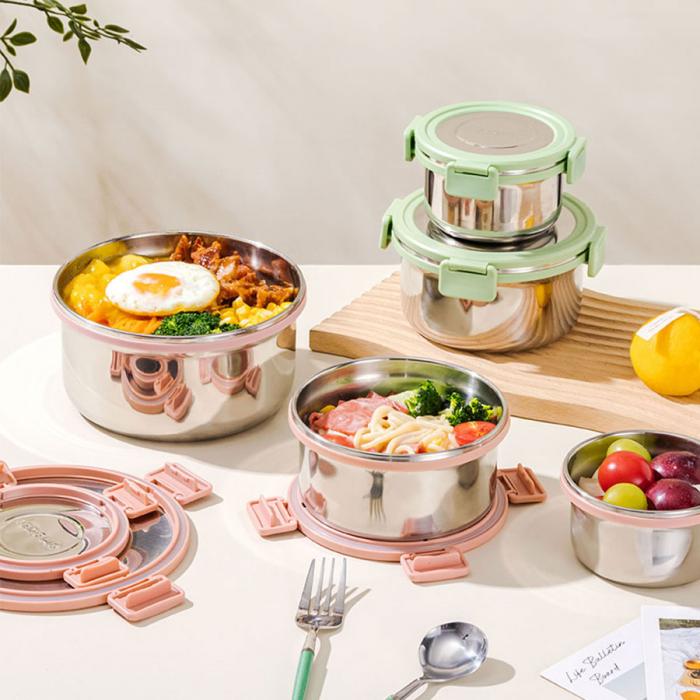 圓形內嵌不銹鋼餐盒(